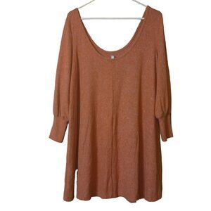 ASOS Women's Size 8 Long Sleeve Orange Scoop Neck Mini Shift Sweater Dress